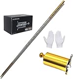OUERMAMA Golden Silver Magic Cane Metal Appearing Cane with Video Tutorial and Gloves, Pocket Staff Magic Tricks