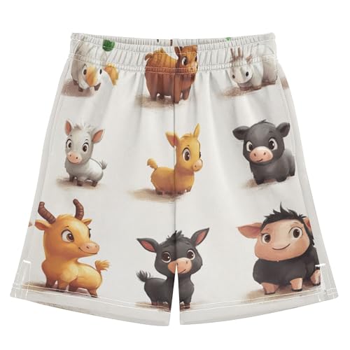 YYZZH Cute Farm Animal Baby Boy Casual Shorts Athletic Shorts Pants with Pockets Multi