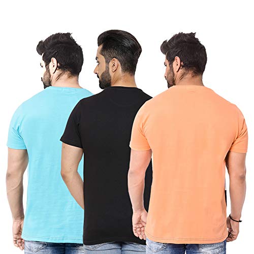 Image of WYC Men's Classic Fit T-Shirts /Cotton T-Shirts for Mens /Colorblock Tshirt /Half Sleeves T Shirt /Round Neck Tshirt for Mens & Boys-Combo