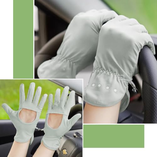 Image of SANNIDHI Silicone Hand Gloves for Sun Protection Gloves for Women Bike Riding, UPF 50+ UV Protection Ice Cool Gloves, Grey Summer Gloves for Driving, Golfing (Elastic Cuff & Breathable Palm Design)