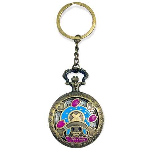 Image of AUGEN Premium Pocket Watch Metal Keychain One Piece 2 Retro Vintage for Gifting With Key Ring Anti-Rust (Pack Of 1)