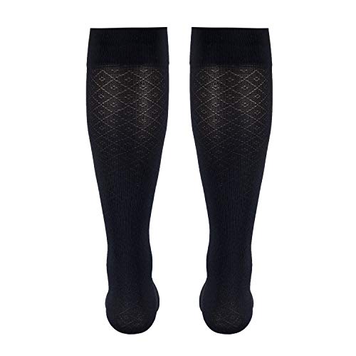 Image of Truform Compression Socks, 15-20 mmHg, Knit Women's Dress Socks, Knee High Over Calf Length