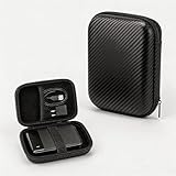 Estuche de disco duro, organizador portátil para disco duro externo, cable, cargador - Estuche de protección rígido para viaje (negro)
