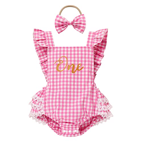 Baby Girl Plaid Dress Cute Toddler Sleeveless Gingham Dress Ruffle