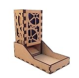 Gears Steampunk Mini Dice Tower Dark Blue Acrylic Window Laser Cut MDF Unique Fast Shipping