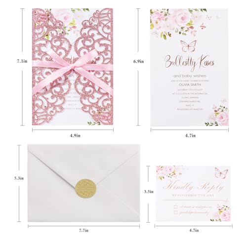 Invitaciones de boda listas para rellenar con sobres de boda y tarjetas RSVP 7