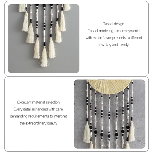 Attrape-rêves en macramé lune pour décoration murale bohème chic