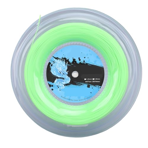 Tennis String Reel, Tennis String Polyester 200m Reel Tennis Racket String for Training Fluorescent Green