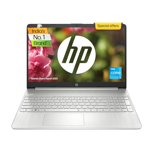 HP 15s 12th Gen Intel Core i3-1215U 15.6inch (39.6 cm) FHD Anti-Glare, 8GB RAM, 512GB SSD, Intel UHD Graphics, Dual Speakers, (Win 11 Home, MSO 2021, Silver, 1.69 kg), 15s-fq5185TU