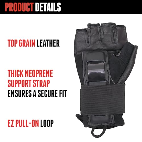 Triple Eight Hired Hands Skateboarding Wrist Guard Gloves, Small , Black