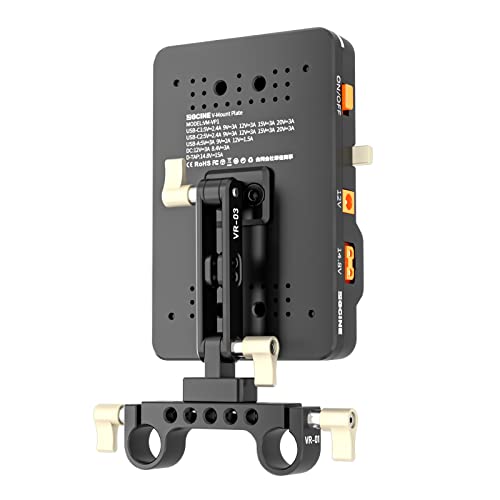 ZGCINE VP-1 VM-VP1 KIT3 Placa de bateria de montagem em V, divisor de alimentação com grampo de hast