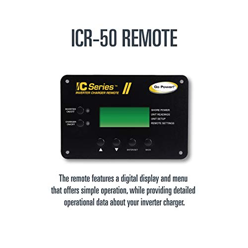Go Power! GP-IC2000-12-PKG Pure Sine Wave Inverter (2000 Watt with 100 amp Charger Includes ICR-50 Remote)