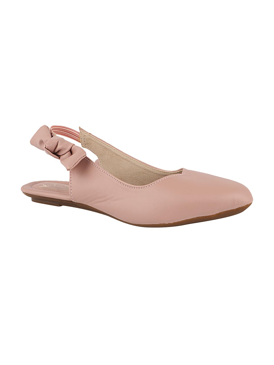 Women's Pink Pointed Toe Flats with Side Bow Stylish & Comfortable ||Slingback Ballet Shoes for Casual & Party Footwear EU40-image-28
