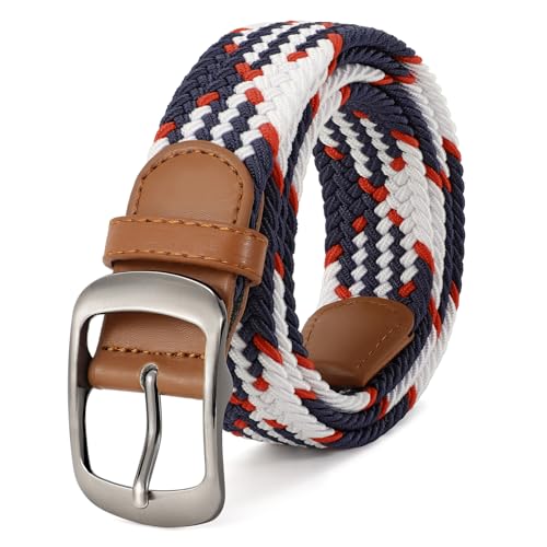 Image of BELTROAD Elastic Braided Belt Mens Golf Belts No-Hole Design Lightweight Breathable Woven Stretch Belt for Golf Casual