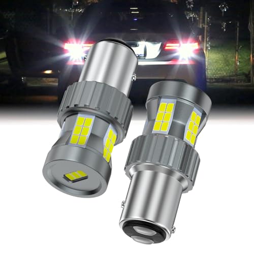 Teguangmei 1157 BAY15D P21/5W Bombilla LED 23W 12V Súper Brillante Blanco Canbus Sin Error Anti Hiper Flash 2057 2357 7528 Luz de Reserva Luz de Estacionamiento Luces de Circulación Diurna, 2 Unidades