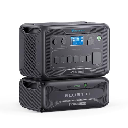 BLUETTI Power Station AC300&B300K Expansion Battery, 2764.8Wh Power Supply w/ 7 3000W AC Outlets (6000W Peak), Modular Power System for Home Backup, RV Emergency