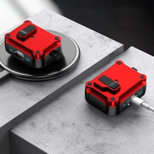 Coque en silicone rigide rouge de qualité pour AirPods Pro 1ère génération - 4