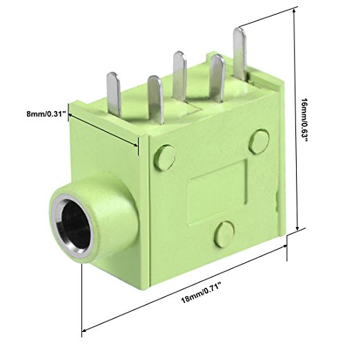 uxcell 15 piezas conector jack estéreo 3.5mm 5 pines miniatura 3