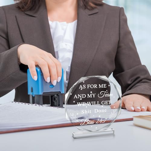 Christmas Boss Gifts for Women Female Men, Employee Appreciation Acrylic Plaque, Desk Office Decor Christmas Gift for Male Sign Coworkers Lady Staff Leader Manager Birthday Desk Accessories(As for Me)