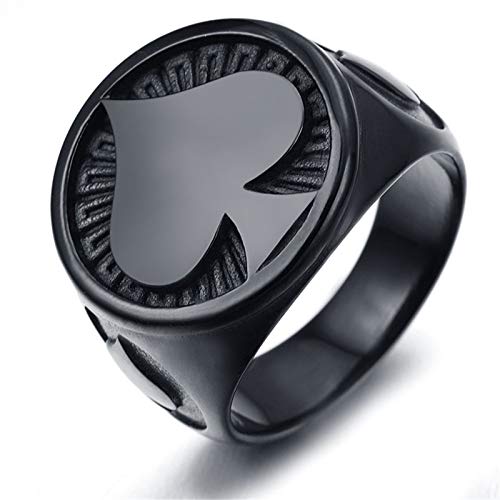 Beydodo Herren-Ring Edelstahl Pfirsich Poker Freundschaftsringe Partner Ring Hip Hop Gr.57 (18.1)