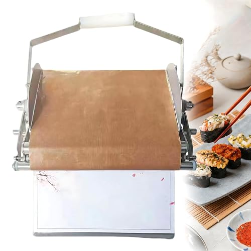 Máquina manual para enrollar sushi redondo, con cinta transportadora de tela apta para uso alimentario, moldes de 25 mm, 35 mm y 45 mm, antiadherente, para puestos de sushi/carritos de comida