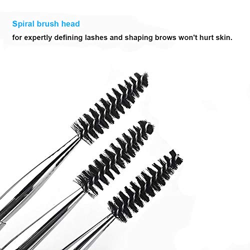 Foto von 3 Stück Eyelash Brush with Cap, Mwoot Wimpernbürste Set Wimpernverlängerung Make up Mascara Bürste (Strass Griff)