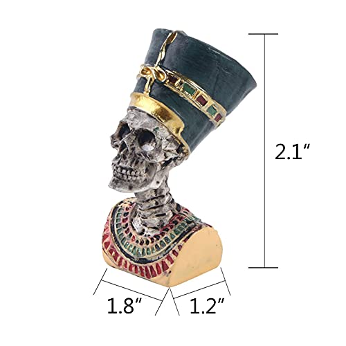 Image of Reptile Tank Ancient Egypt Priest Skull Decorations Aquarium Fish Turtle Lizard Tanks Sculpture Statue Terrarium Egyptian Figurine Decor Collectible Ornament Pet
