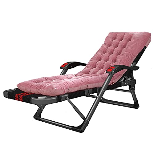Klappbarer Gartenliegestuhl, verstellbare Sonnenliege, mit abnehmbarem Baumwollpolster und verdicktem Flachrohr, tragbarer Loungesessel für den Balkon zu Hause im Freien, Tragkraft 200 kg (Farbe: D)