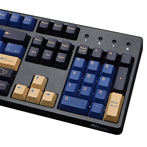Image of MOLGRIA Blue Samurai Keycaps, 129 Set PBT KeyCaps for Gaming Keyboard, Cherry Profile Dye Sublimation Custom Keycaps with Puller for Gateron Kailh Cherry MX Switch 104 /87 /71 /61 60 Percent Keyboard