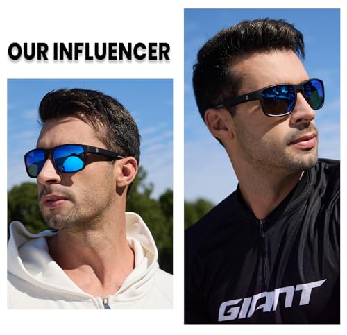 DUCO Polarized Sunglasses for Men and Women Retro Square UV400 Protection Lightweight Frame Driving Sun Glasses DC62882