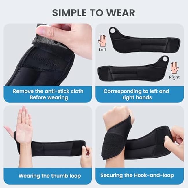 Sportneer Wrist Weights with Thumb Hole for Men Women Arm Hand Weights for Running Walking Jogging Physical Therapy Gym Strength Training Cardio Exercises 1 LB x 2