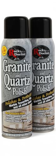 Rock Doctor Granite Polish Spray and Surface,18oz.Can Polish Tile, Marble, Kitchen Countertop, and Natural Stone Surfaces, Streak-Free Shine Pack of 2