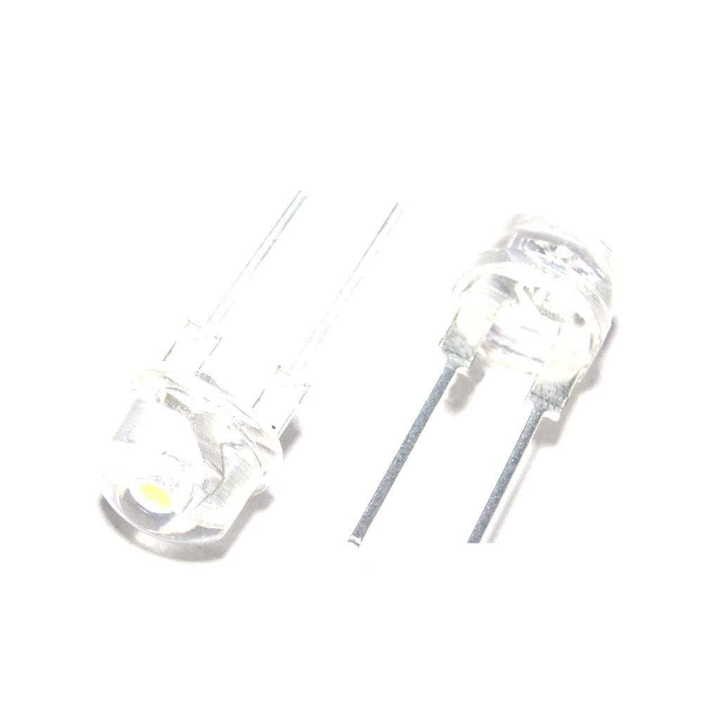 5pcs New F8 8mm 0.5W 3.0-3.2V Straw hat LED White Super Bright LED lamp Wide Angle Transparent LED Lamp Strawhat LED