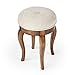 HomeRoots Medium Brown Poplar Hardwood Solids, MDF, Cotton, Urethane Foam Vintage Look Olive Brown Finish Vanity Stool