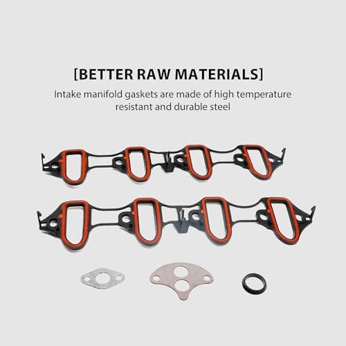 Image of MS 96587 MS92211 Engine Intake Manifold Gasket Set Replacement for Chevrolet GMC Hummer 5.3L 4.8L 2002-03 Compatible with Cadillac Escalade 5.3L 2001-03,Sierra 1500 HD 6.0L 2001-02