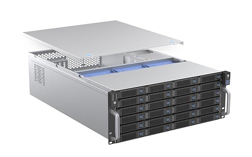 Image of Rosewill 4U Rackmount Server Chassis | Supports up to 24 3.5 inch 12Gbps Hot Swap SATA /SAS | E-ATX & SSI-EEB Compatible | 3X 120x38mm PWM Fan | RSV-H424
