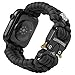 Paracord Band Compatible with Apple Watch Band 42mm 44mm 45mm, Robust Survival Tactical Weave Strap Paracord with Stainless Steel Buckle Quick Release for iWatch Series SE 7 6 5 4 3 2 1 for Men Black-S