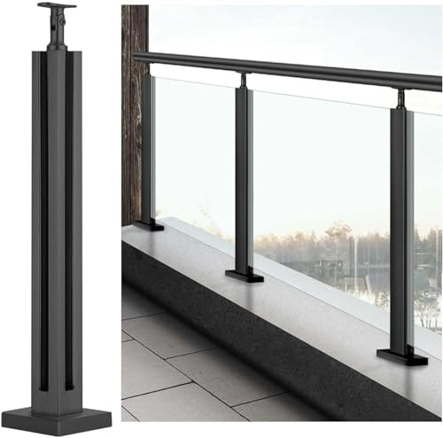 Système de balustrade noir durable et résistant pour verre