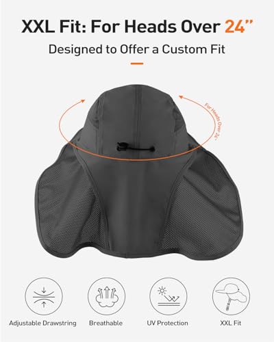 Image of Zylioo 3XL /2XL /XL /L /M UV Boonie Sun Hat,Oversize UPF Summer Hat,Quick-Dry Breathable Fishing Hat with Floppy Wide Brim