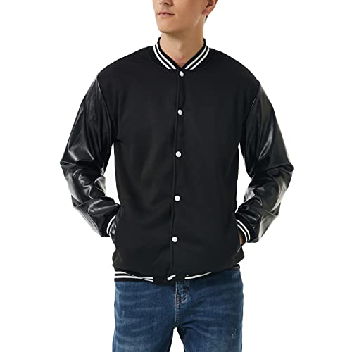 Yuji Itadori Mens Varsity Jacket Leather Sleeve Baseball Letterman Bomber Jacket Coat Casual Clothing S-XXL4