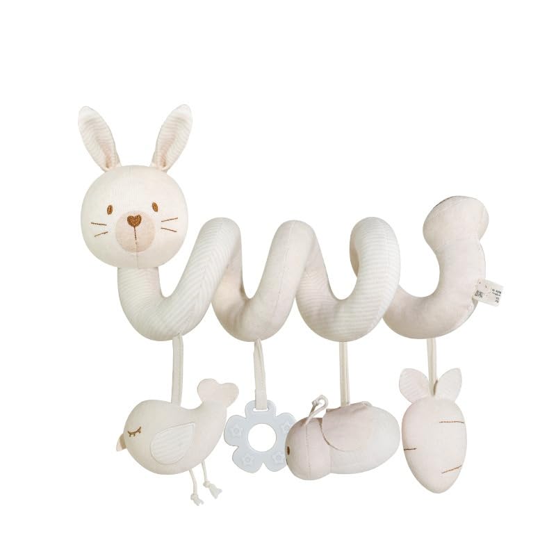 Bankeep Jouet de Poussette Spirale d'Activité Bébé Animaux Jouets en Peluche Spirale Suspendu pour Poussette Lit Siège Auto Jouets Sensoriels Développement