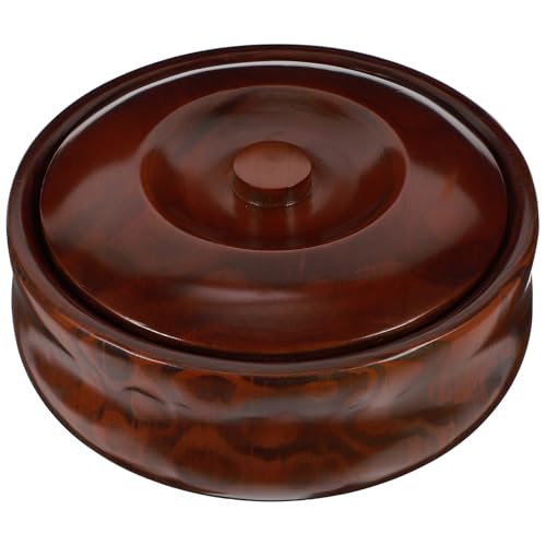 TINEASUR Frutero de Madera con Tapa, Taza para Bocadillos de 22-23 X 7,5 Cm, Color Café, Caja de Snacks para Hogar y Tienda, Cuenco para Frutas y Aperitivos, Material Duradero y Seguro