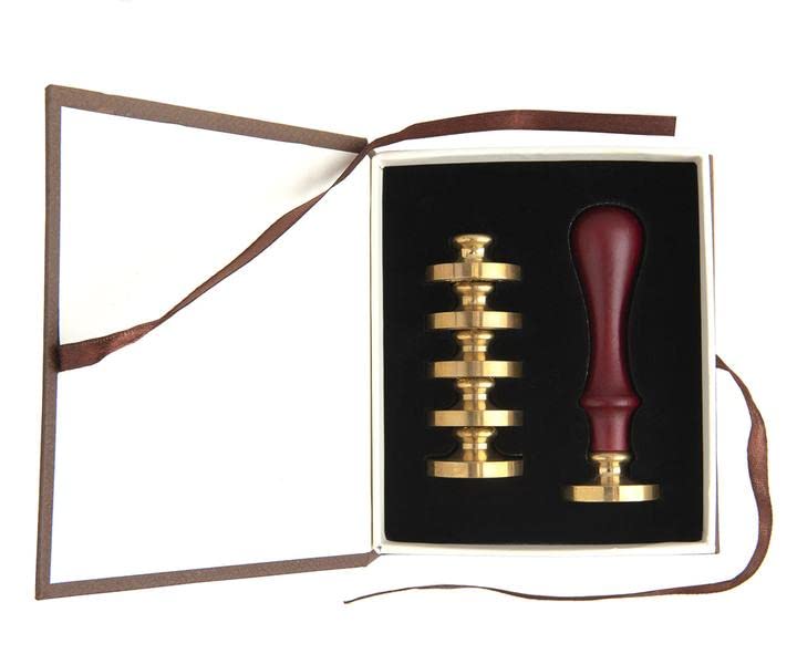 Miniatura 5 de Juego de sellos de cera, 6 piezas de sellos de cera de sellado + 1 empuñadura de madera, kit de sello de cera de sellado con caja de regalo (frase