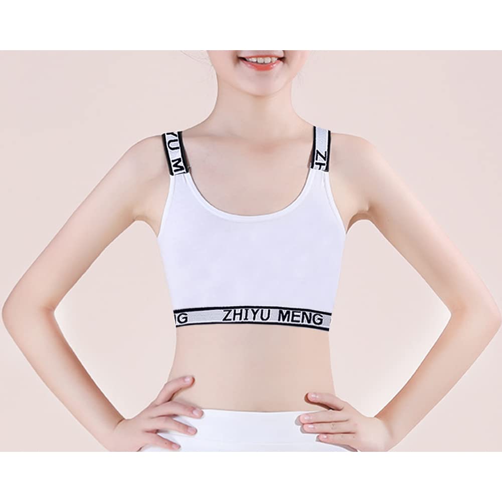 Teenager Mädchen Sport BH Baumwolle Unterwäsche Ohne Bügel Gepolsterte Sport Büstenhalter Bralette Top Bustier Unterwäsche Set für Kinder Demen Mädchen 8-18 Jahre