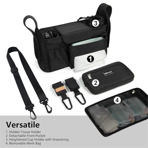 image for TOPDesign Universal Baby Stroller Organizer, Stroller Caddy with Detac
