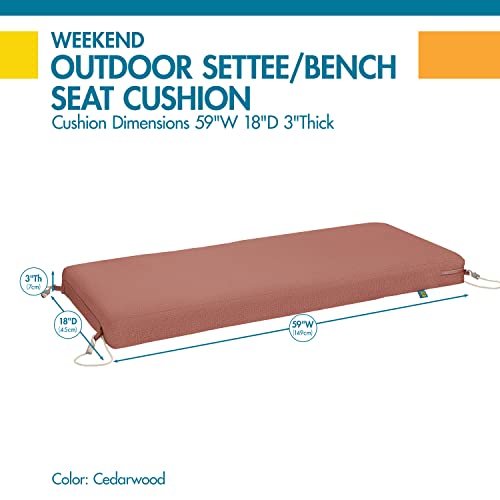 Duck Covers Weekend Water-Resistant Outdoor Bench Cushion, 59 X 18 X 3 Inch, Cedarwood, Patio Furniture Cushions #TOP3