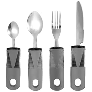 Parkinson Bestek, 4 stuks, instelbare hoek, ergonomisch, ultra veilig, betrouwbaar, adaptieve gebruiksvoorwerpen voor ouderen, adaptieve gebruiksvoorwerpen voor handtrillingen voor gehandicapten