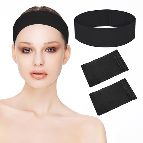 Bandeaux élastiques jetables noir lot de 100 en non tissé pour les soins du visage