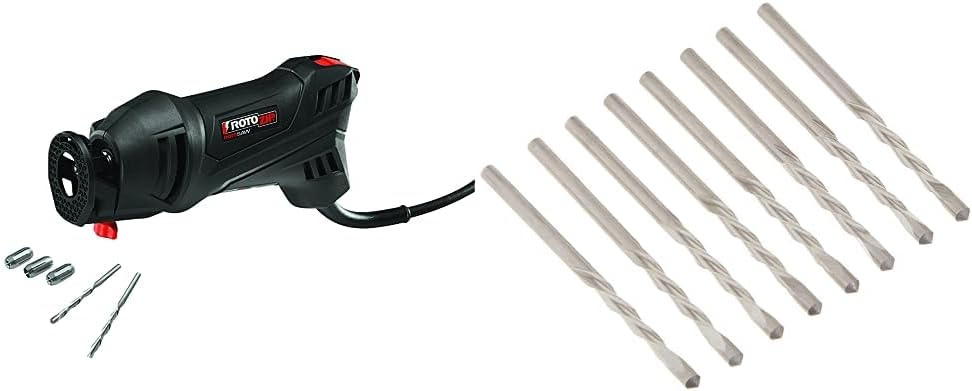 Rotozip SS355-10 5.5 Amp High Performance Spiral Saw Tool Kit with (3) Collects and (2) Bits & GP8 1/8-Inch Guide Point Drywall Cutting Zip Bit, 8-Pack