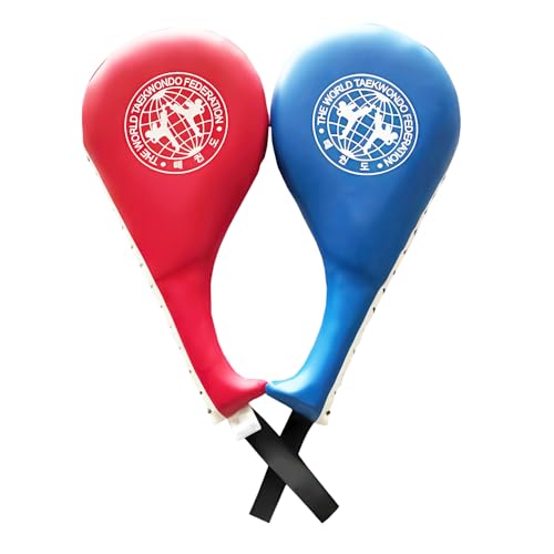 2 Pack Taekwondo Kick Pads, Durable Striking Pad, Target TKD Kicking Pad Practice Double Face Kick, Martial Arts Strike Targets for Kickboxing and Karate Training (Red+Blue)